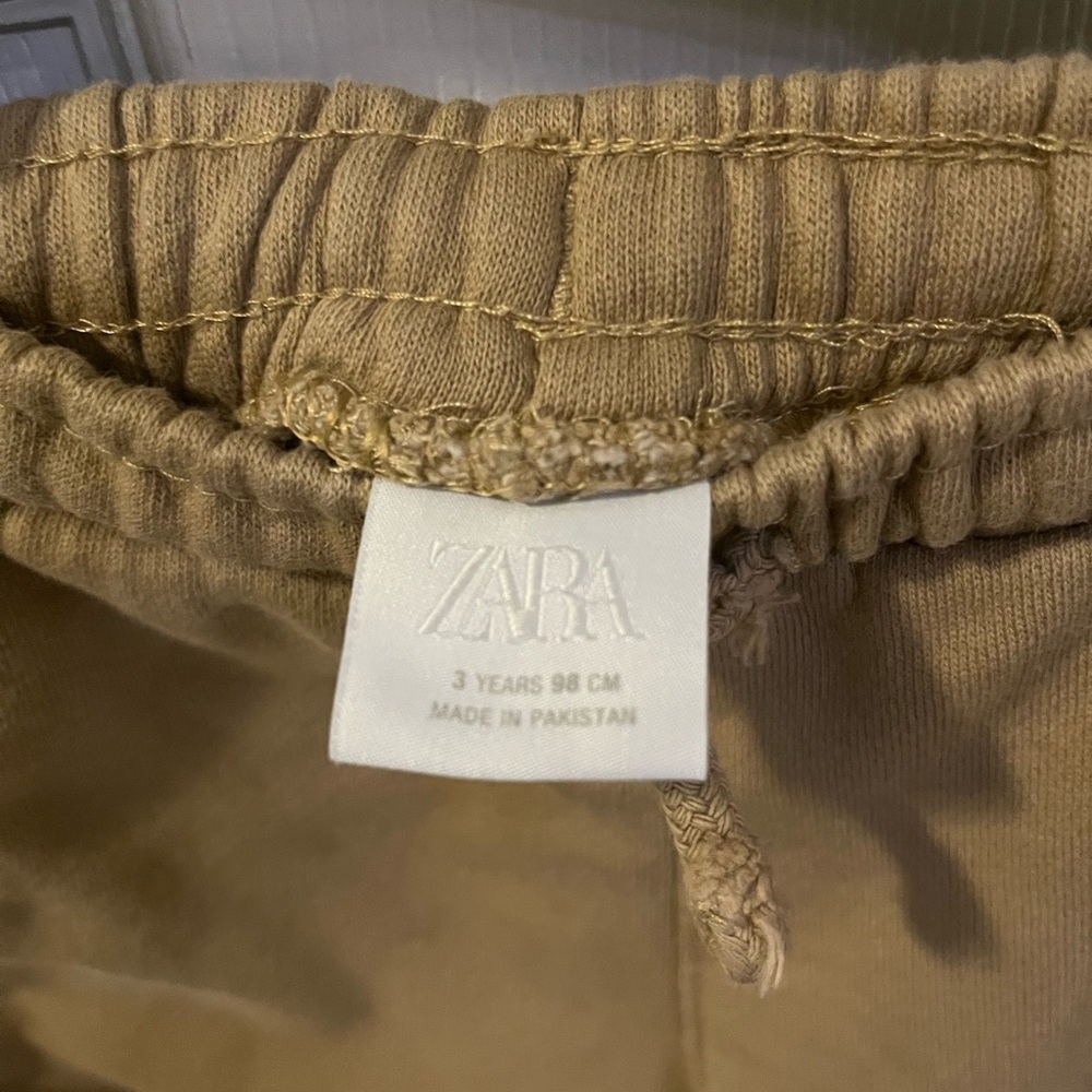Zara Beige Elastic Waist Pants
